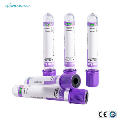 Трубки пурпурная 2ml 3ml 4ml 5ml собрания крови сыворотки ISO CE трубка ЭТИЛЕНДИАМИНТЕТРАЦЕТАТА K2 K3 устранимой