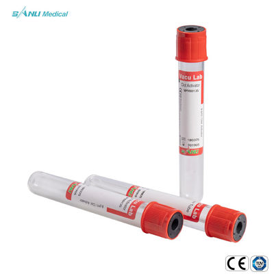 Трубки собрания крови 3ml красного верха стеклянные вакуумируют трубку активатора сгустка крови