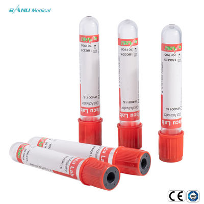 Трубки собрания крови 3ml красного верха стеклянные вакуумируют трубку активатора сгустка крови