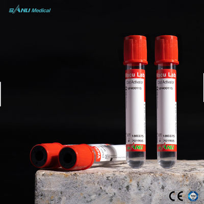 Трубки собрания крови 3ml красного верха стеклянные вакуумируют трубку активатора сгустка крови