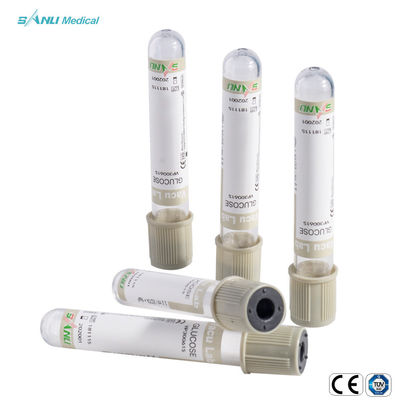 Трубка крови глюкозы трубок собрания крови вакуума 6ml серая верхняя стеклянная