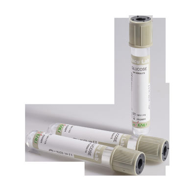 Верхняя часть ЛЮБИМЦА глюкозы 3ml трубок собрания крови вакуума фторида натрия серая