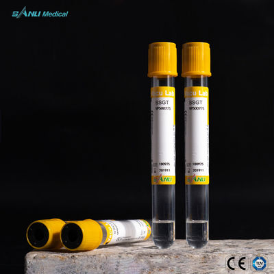 трубка пластиковых трубок желтая верхняя SST собрания крови 4ml для определений сыворотки