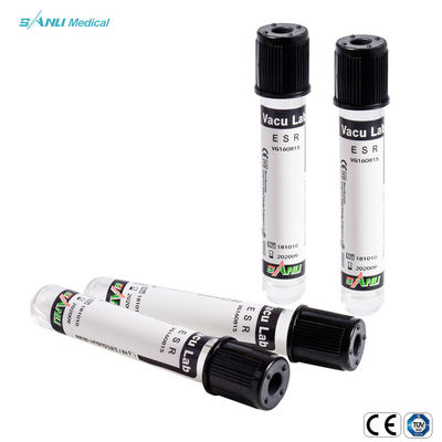 Черная верхняя трубка 13x75mm 1.6ml тарифа седиментирования эритроцита стерильное