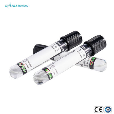 Черная верхняя трубка 13x75mm 1.6ml тарифа седиментирования эритроцита стерильное