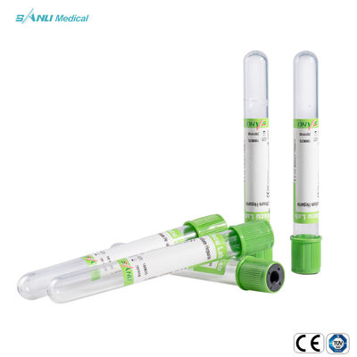 Зеленый ЛЮБИМЕЦ трубок 4ml собрания крови плазмы гепарина натрия ISO верхней части медицинский устранимый