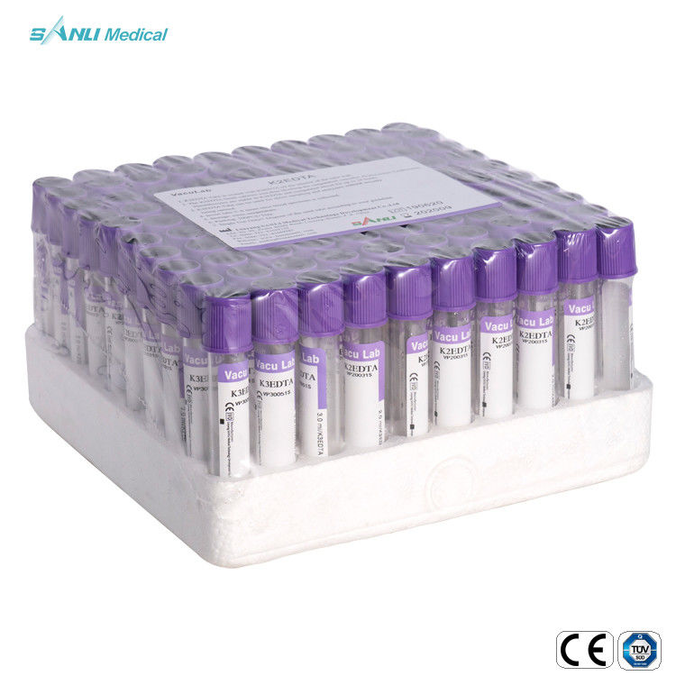 Трубки пурпурная 2ml 3ml 4ml 5ml собрания крови сыворотки ISO CE трубка ЭТИЛЕНДИАМИНТЕТРАЦЕТАТА K2 K3 устранимой
